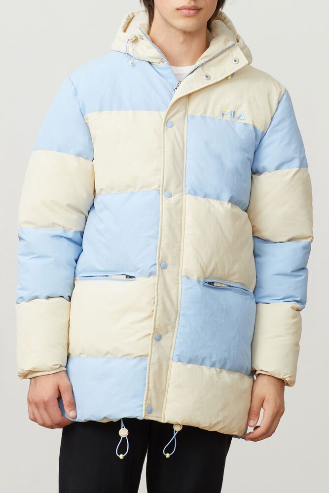 Fila Jacket Mens Blue/White - Carlo Puffa - Philippines 8937156-ZP